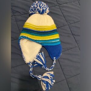 L.L. Bean Kids Striped Peruvian Hat, size S-M in Deep Sapphire NWT